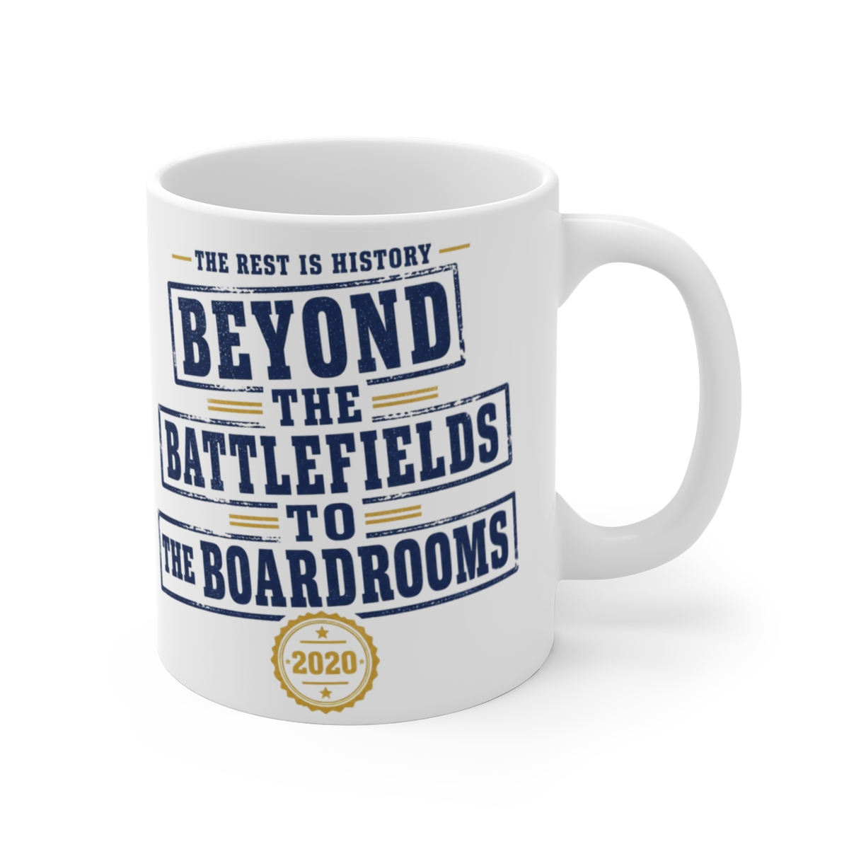 The Rest Is History "Beyond The Battlefields To The Boardrooms" White Mug