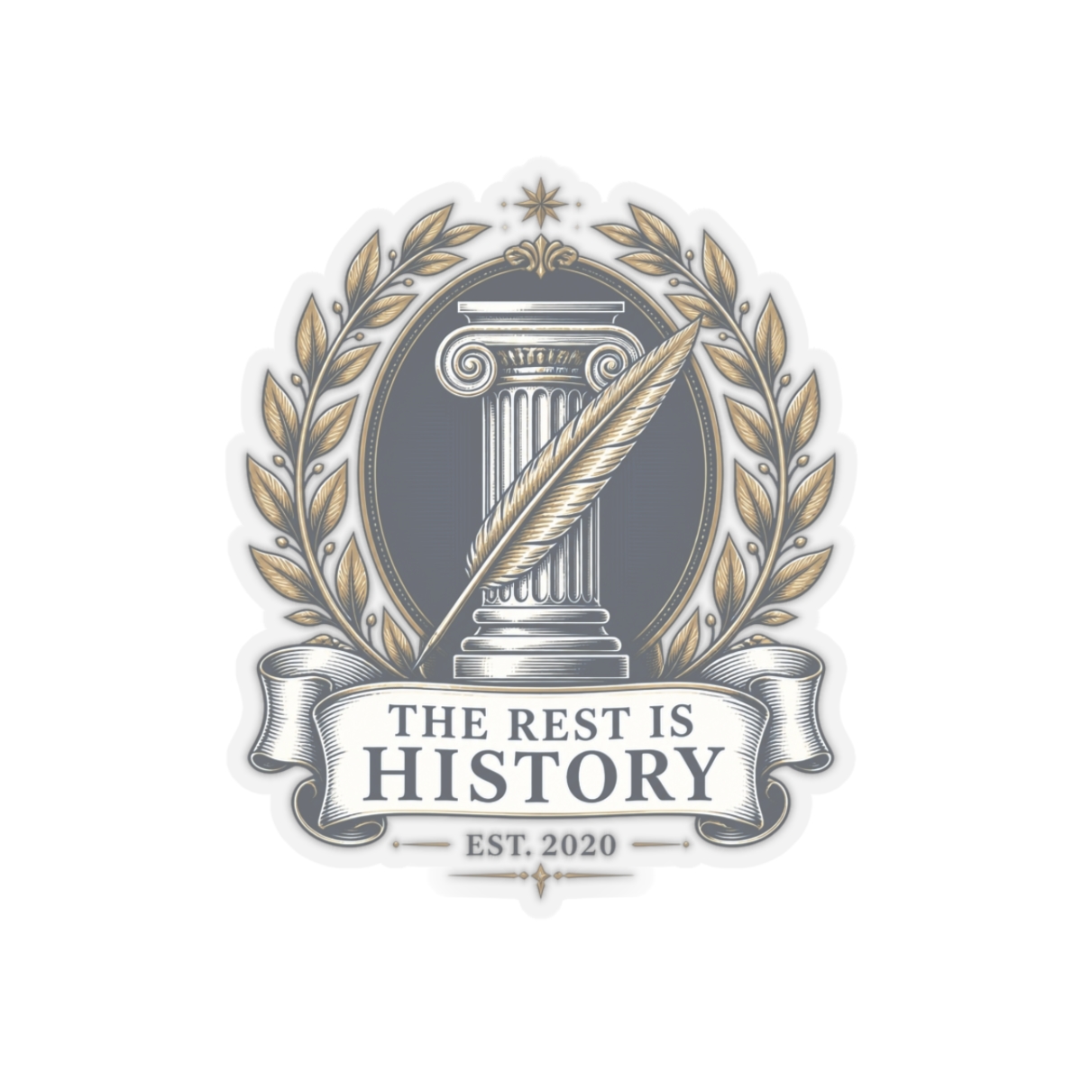The Rest Is History "THE REST IS HISTORY – EST. 2020" Sticker - alternate angle 2, merchandise